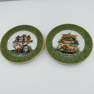 Vintage Sakura Garden Vignette Salad Dessert Plate 8" Debbie Mumm Lot of‎ 2